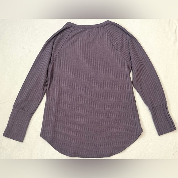 Chaser Thermal Waffle Knit Purple Women's Top Long Sleeve Shirt Size Large - Picture 13 of 14